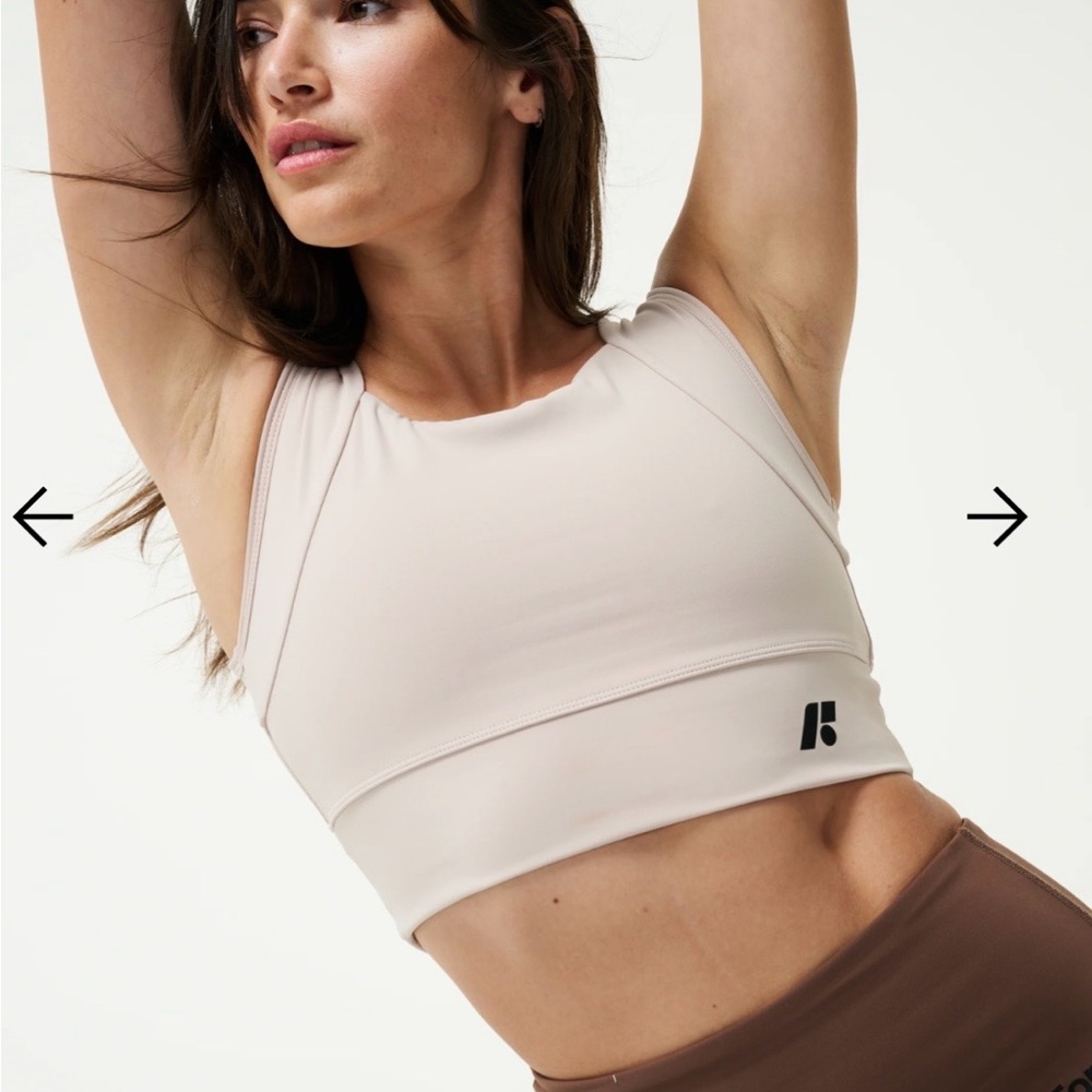 Active Seamless Crop Sports Bra in Nude